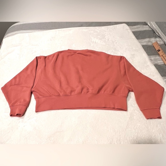 NIKE Sportswear Womens Oversized Crop Crewneck Sweatshirt, Size XS, Madder Root - Picture 6 of 15
